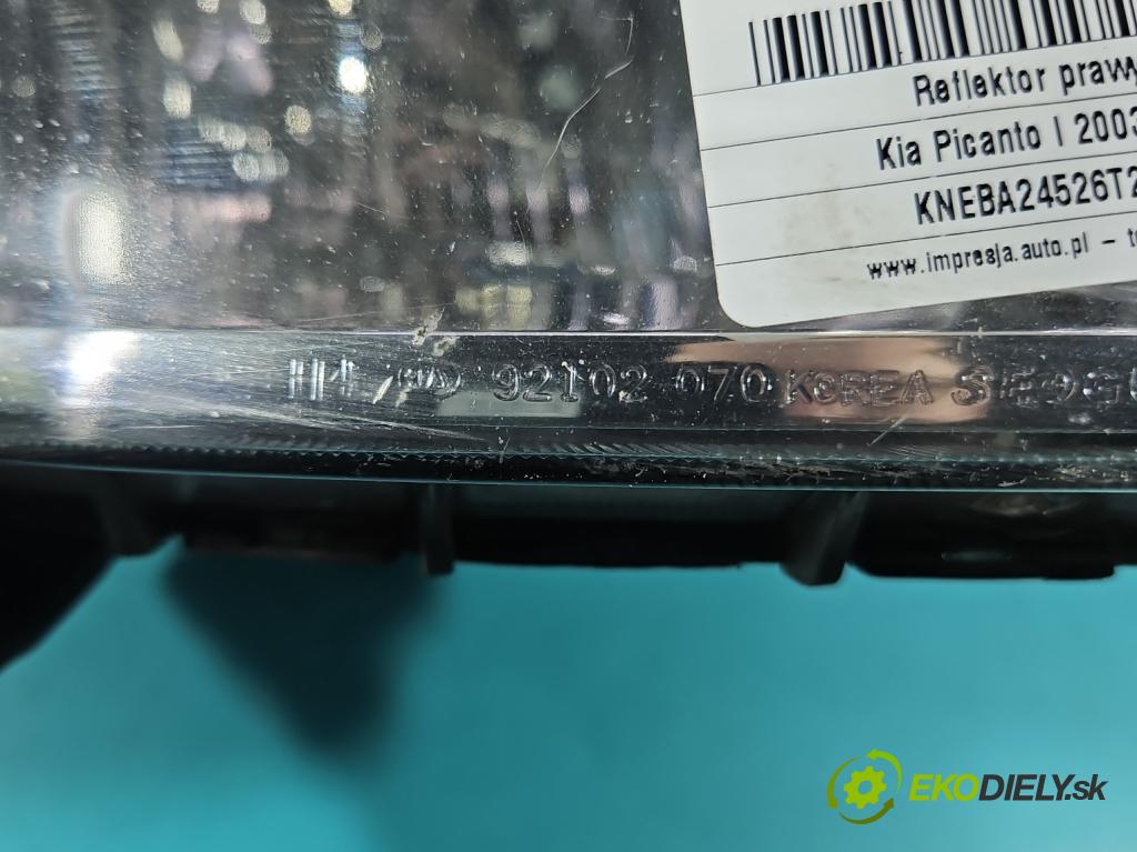 Kia Picanto I 2003-2011 1.1 crdi 75 HP manual 55 kW 1120 cm3 5- Reflektor: pravý  (Svetlo predné pravé)