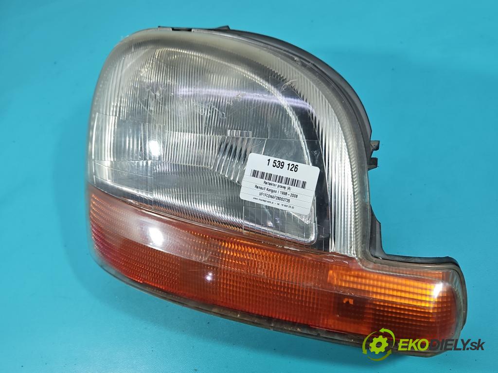 Renault Kangoo I 1998-2008 1.9d 54 HP manual 40 kW 1870 cm3 5- Reflektor: pravý  (Svetlo predné pravé)