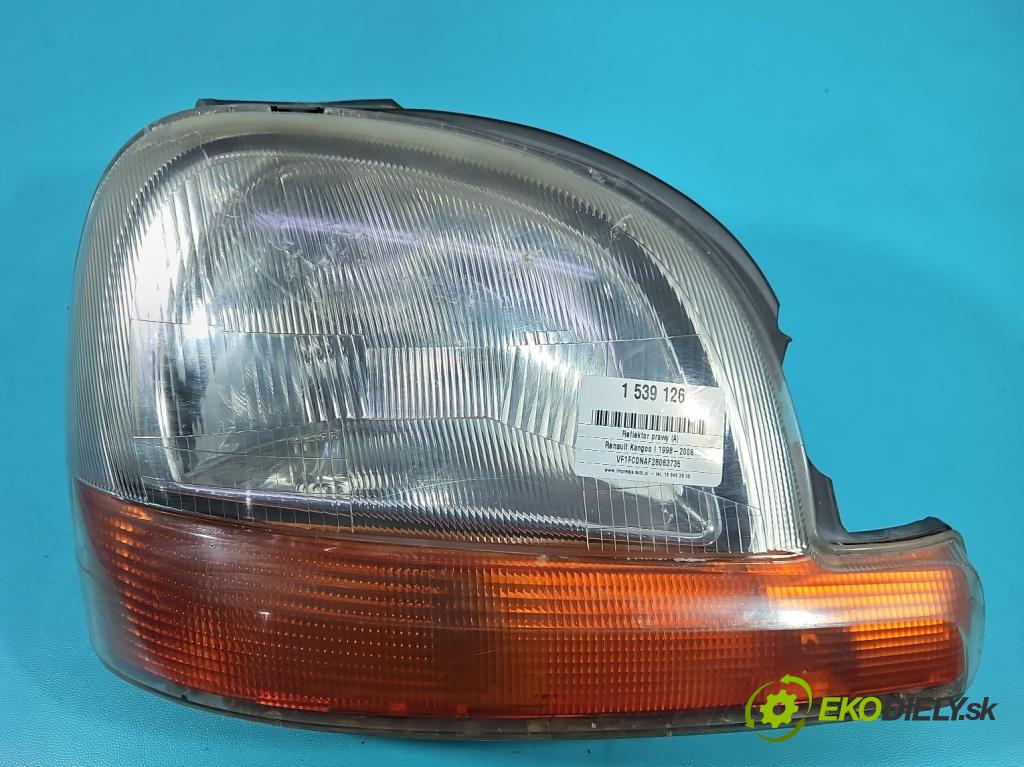 Renault Kangoo I 1998-2008 1.9d 54 HP manual 40 kW 1870 cm3 5- Reflektor: pravý  (Svetlo predné pravé)
