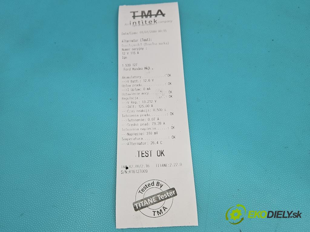 Ford Mondeo Mk3 2000-2007 2.0 16V 145 HP manual 107 kW 1999 cm3 5- Alternator 1S7T-CD (Alternátor)