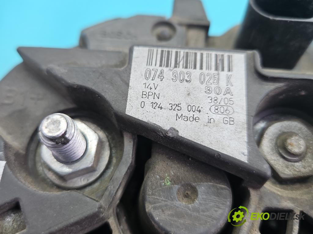 Vw LT II 1996-2006 2.5 tdi 109 HP manual 80 kW 2461 cm3 5- Alternator 0124325004 (Alternátor)