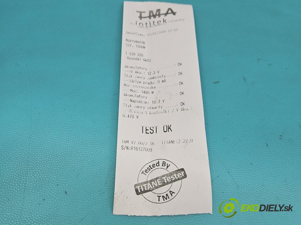 Hyundai Getz 1.5 crdi 82 HP manual 60 kW 1499 cm3 5- štartér 36100-27510 (Štartér)