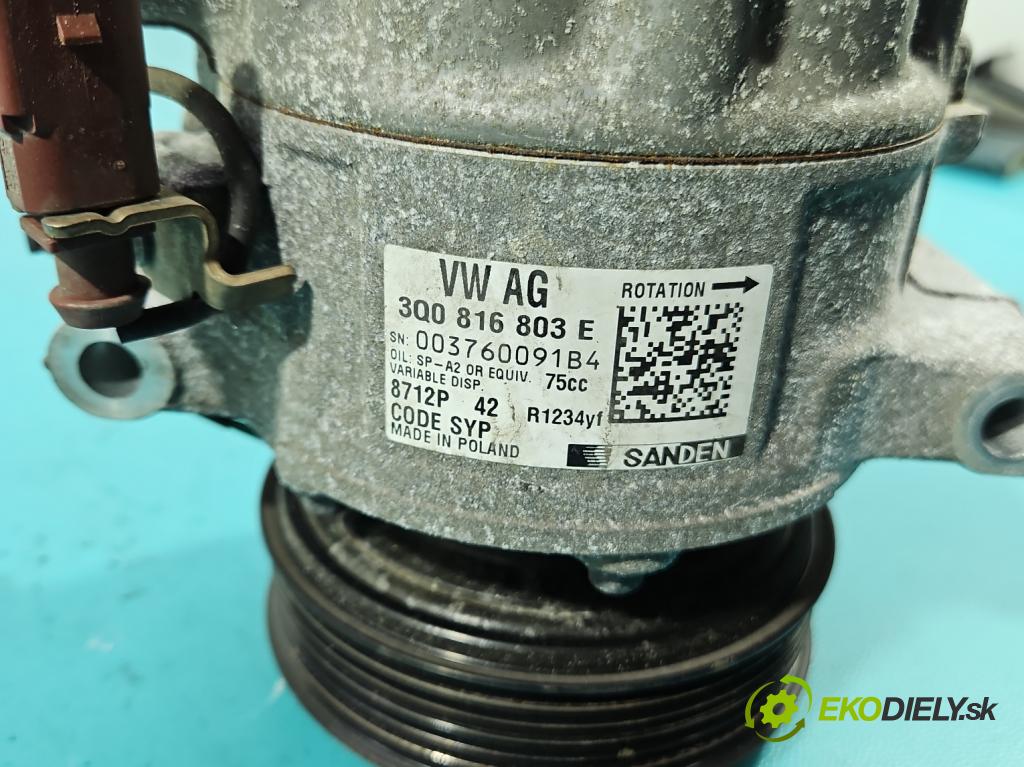 Skoda Scala 2019- 1.0 tsi 114 HP manual 84 kW 999 cm3 5- Kompresor: klimatizácie 3Q0816803E (Kompresor klimatizácie)