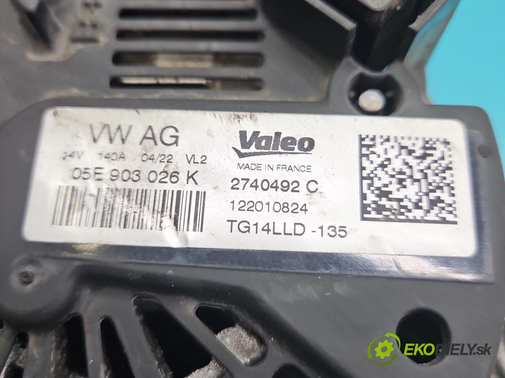 Skoda Scala 2019- 1.0 tsi 114 HP manual 84 kW 999 cm3 5- Alternator 05E903026K (Alternátor)