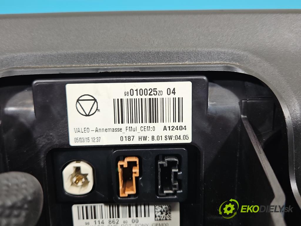 Citroen C4 Cactus 2014-2020 1.6 hdi 92 HP automatic 68 kW 1560 cm3 5- Zobrazit: 98010025ZD (Prístrojová doska)