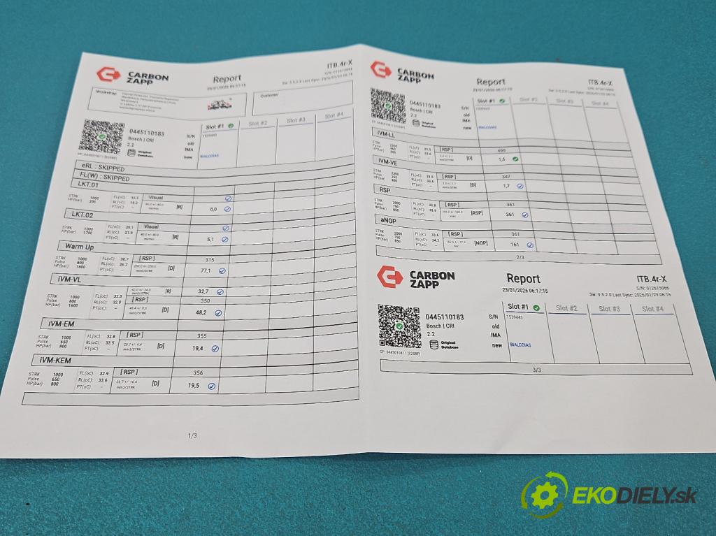 Fiat Fiorino III 2007- 1.3 jtd 75 HP manual 55 kW 1248 cm3 5- vstrek 0445110183 (Vstrekovač paliva)