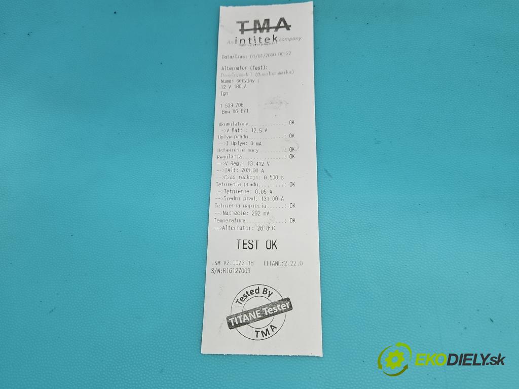 Bmw X6 E71 2007–2014 3.0d 306KM automatic 225 kW 2993 cm3 5- Alternator 7803724AI03 (Alternátor)