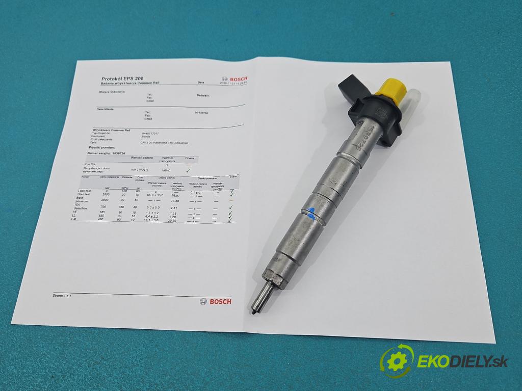 Bmw X6 E71 2007–2014 3.0d 306KM automatic 225 kW 2993 cm3 5- vstrek 0445117017 (Vstrekovač paliva)