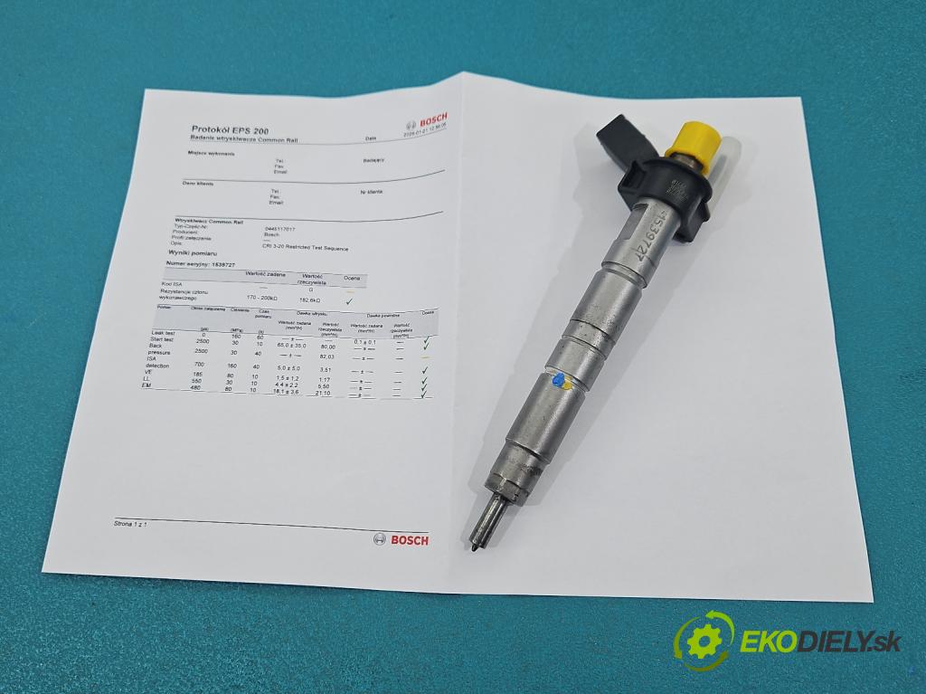 Bmw X6 E71 2007–2014 3.0d 306KM automatic 225 kW 2993 cm3 5- vstrek 0445117017 (Vstrekovač paliva)