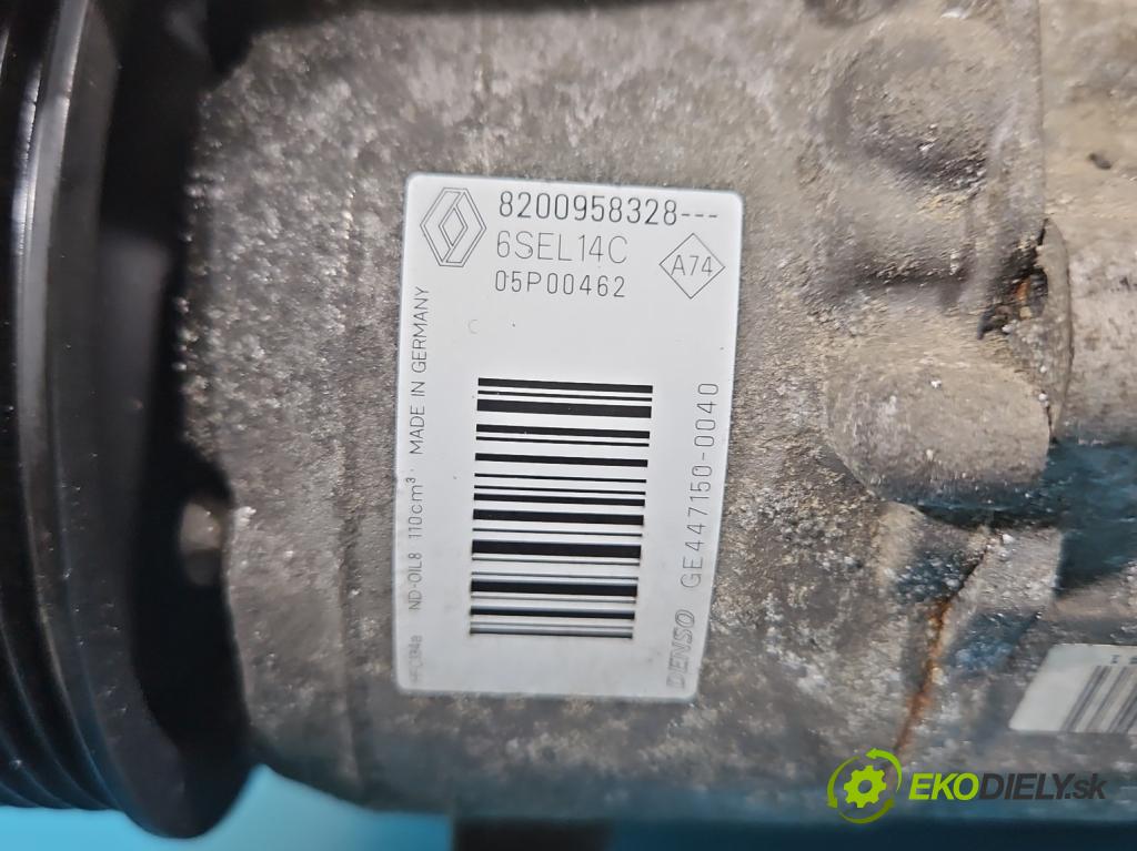 Renault Megane III 2008-2016 1.4 TCE: 131 hp manual 96 kW 1397 cm3 5- Kompresor: klíma 8200958328 (Kompresor klimatizace)