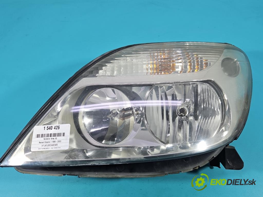 Renault Scenic I 1996-2003 1.6 16V 107 HP manual 79 kW 1598 cm3 5- Reflektor: ľavý 89002384 (Kľučka dverí ostatné)