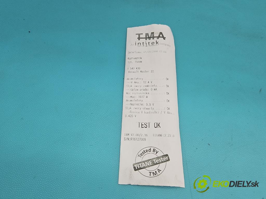 Renault Master II 1998-2010 2.2 dci 90 HP manual 66 kW 2188 cm3 5- štartér D7R34 (Štartér)