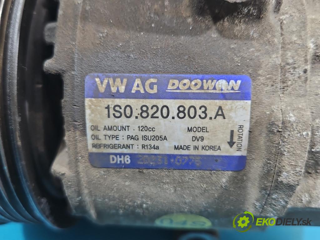 Skoda Citigo 2011-2019 1.0 MPI 60 hp manual 44 kW 999 cm3 5- Kompresor: klíma 1S0820803A (Kompresor klimatizace)
