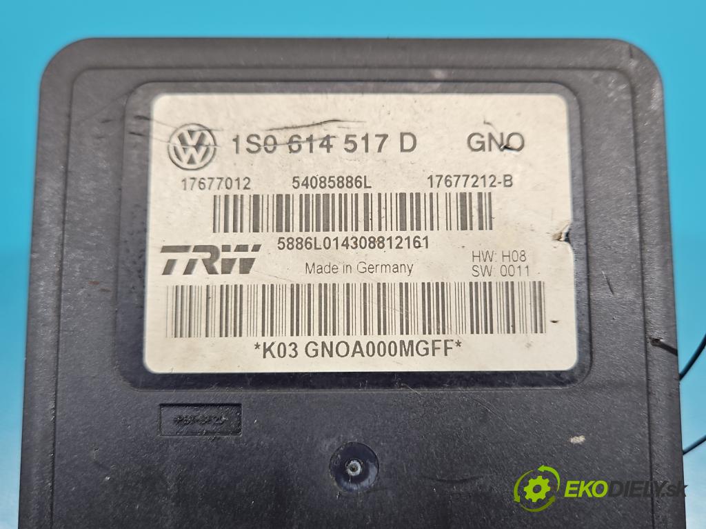 Skoda Citigo 2011-2019 1.0 MPI 60 HP manual 44 kW 999 cm3 5- čerpadlo abs 1S0614517D (Pumpa ABS)