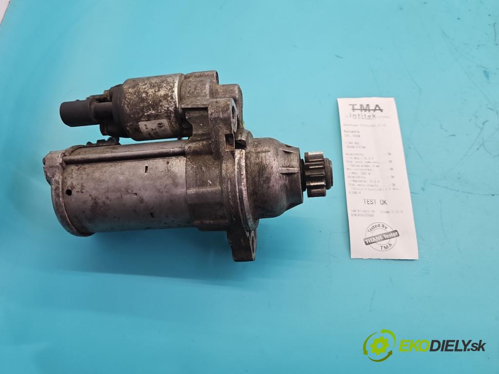 Skoda Citigo 2011-2019 1.0 MPI 60 hp manual 44 kW 999 cm3 5- startér: 02M911024R (Startér)