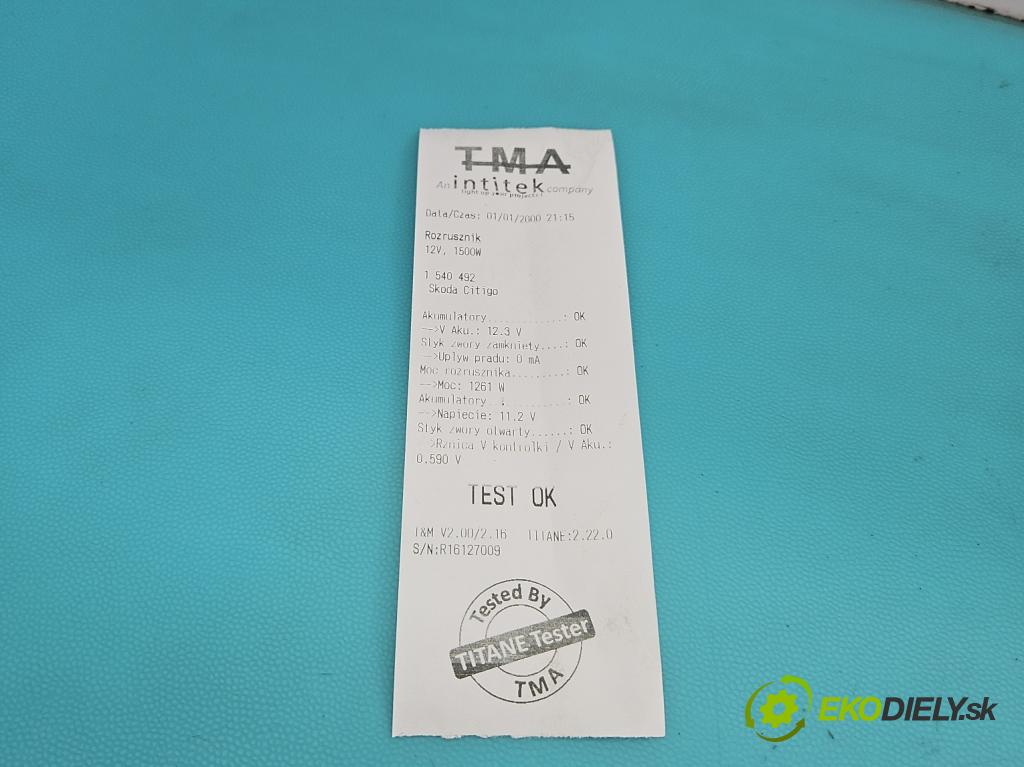 Skoda Citigo 2011-2019 1.0 MPI 60 hp manual 44 kW 999 cm3 5- startér: 02M911024R (Startér)