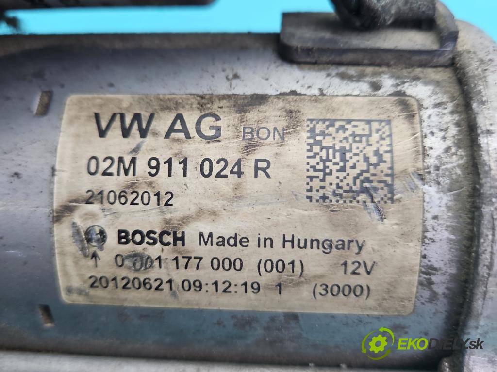 Skoda Citigo 2011-2019 1.0 MPI 60 hp manual 44 kW 999 cm3 5- startér: 02M911024R (Startér)