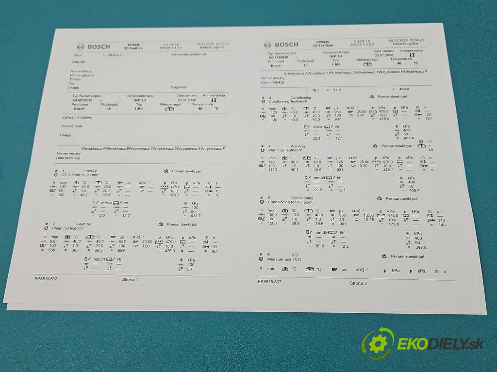 Audi A3 8L 1996-2003 1.9 tdi 131 HP manual 96 kW 1896 cm3 5- vstrekovacie čerpadlo 0414720039 (Vstrekovač paliva)