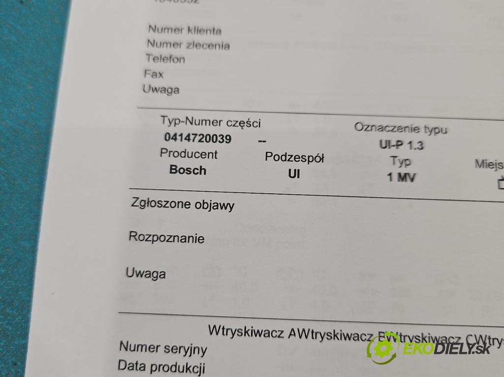 Audi A3 8L 1996-2003 1.9 tdi 131 HP manual 96 kW 1896 cm3 5- vstrekovacie čerpadlo 0414720039 (Vstrekovač paliva)