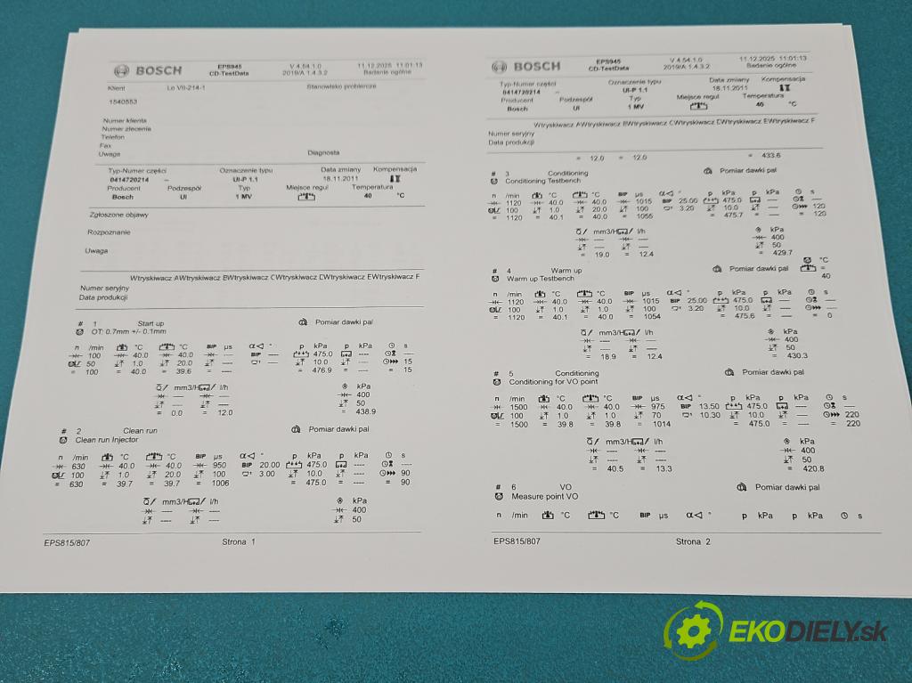 Skoda Superb I 2001-2008 1.9 tdi 131 HP manual 96 kW 1896 cm3 4- vstrekovacie čerpadlo 0414720214 (Vstrekovač paliva)