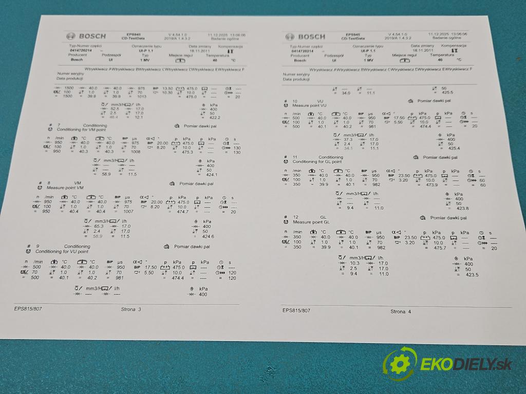 Skoda Superb I 2001-2008 1.9 tdi 131 HP manual 96 kW 1896 cm3 4- vstrekovacie čerpadlo 0414720214 (Vstrekovač paliva)