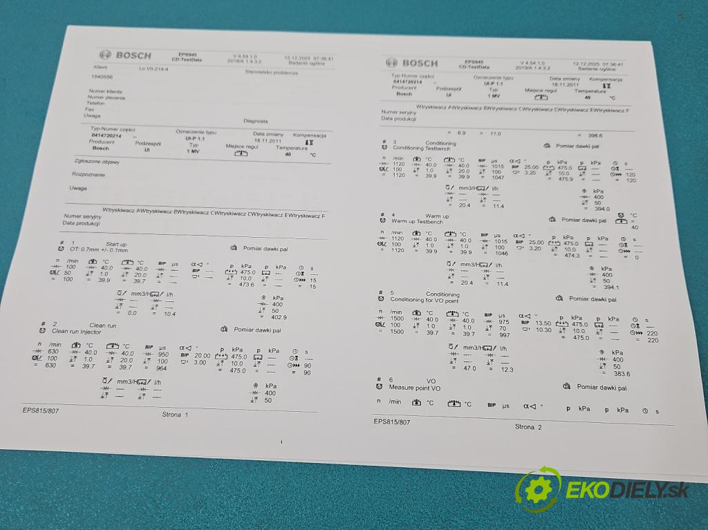 Skoda Superb I 2001-2008 1.9 tdi 131 HP manual 96 kW 1896 cm3 4- vstrekovacie čerpadlo 0414720214 (Vstrekovač paliva)