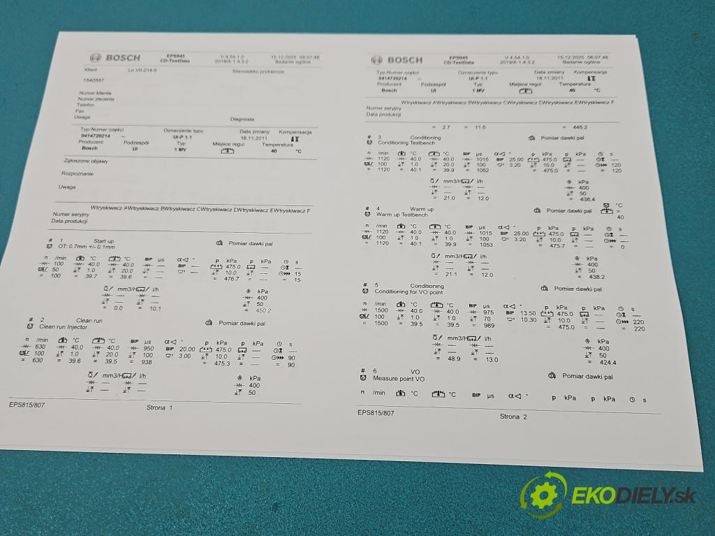 Skoda Superb I 2001-2008 1.9 tdi 131 HP manual 96 kW 1896 cm3 4- vstrekovacie čerpadlo 0414720214 (Vstrekovač paliva)
