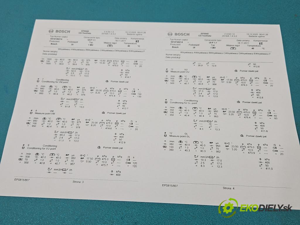 Skoda Superb I 2001-2008 1.9 tdi 131 HP manual 96 kW 1896 cm3 4- vstrekovacie čerpadlo 0414720214 (Vstrekovač paliva)