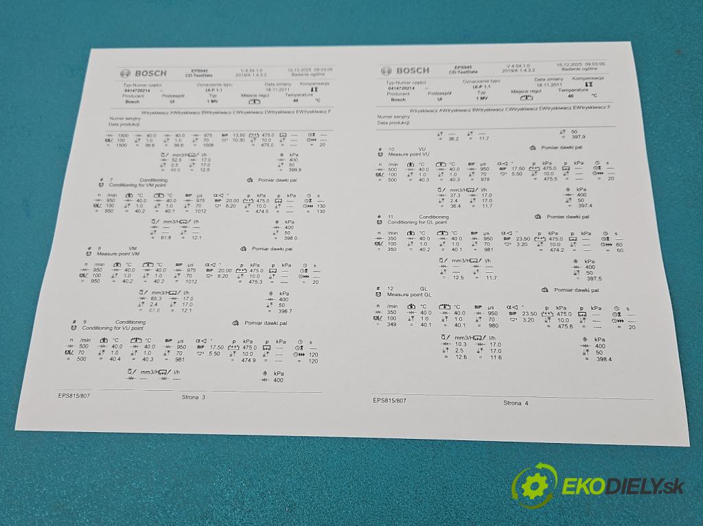 Skoda Superb I 2001-2008 1.9 tdi 131 HP manual 96 kW 1896 cm3 4- vstrekovacie čerpadlo 0414720214 (Vstrekovač paliva)