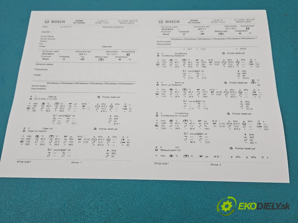 Skoda Superb I 2001-2008 1.9 tdi 131 HP manual 96 kW 1896 cm3 4- vstrekovacie čerpadlo 0414720214 (Vstrekovač paliva)