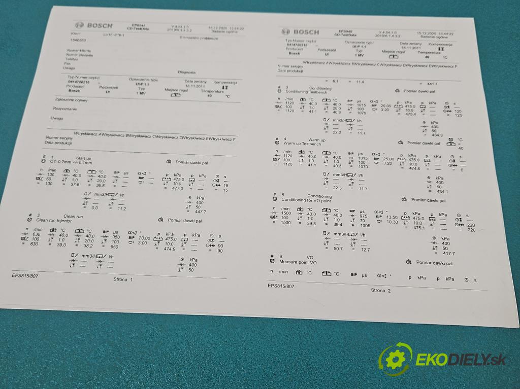 Vw Passat B5 1995-2005 1.9 tdi 131 HP manual 96 kW 1896 cm3 5- vstrekovacie čerpadlo 0414720216 (Vstrekovač paliva)