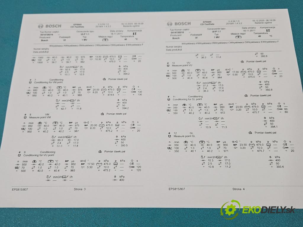 Vw Passat B5 1995-2005 1.9 tdi 131 HP manual 96 kW 1896 cm3 5- vstrekovacie čerpadlo 0414720216 (Vstrekovač paliva)