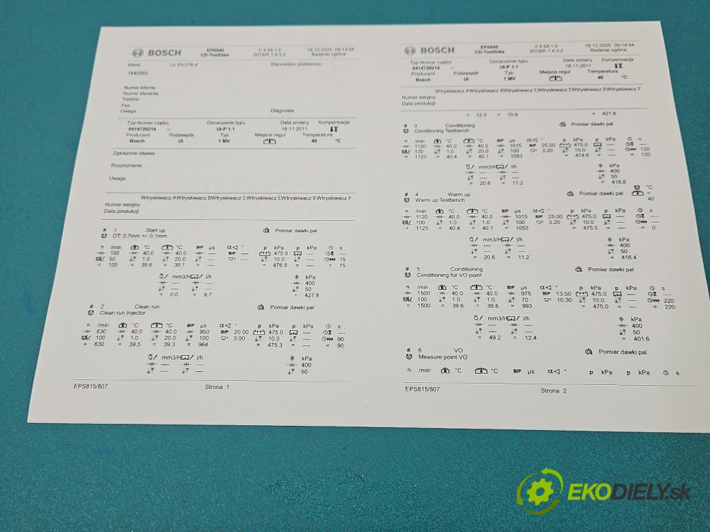 Vw Passat B5 1995-2005 1.9 tdi 131 HP manual 96 kW 1896 cm3 5- vstrekovacie čerpadlo 0414720216 (Vstrekovač paliva)