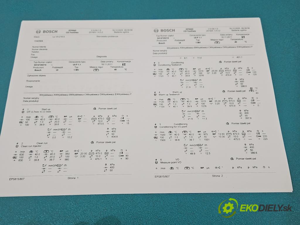 Vw Passat B5 1995-2005 1.9 tdi 131 HP manual 96 kW 1896 cm3 5- vstrekovacie čerpadlo 0414720216 (Vstrekovač paliva)