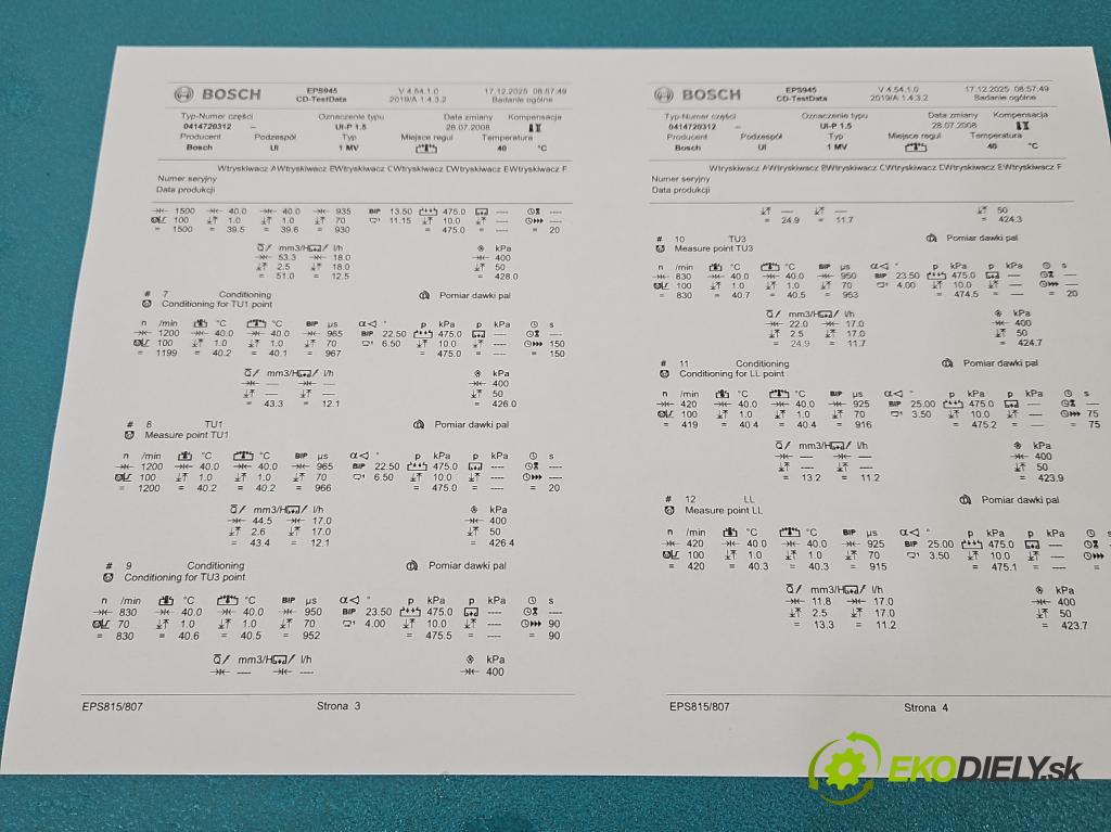 Vw Passat B6 2005-2010 2.0 tdi 140 HP manual 103 kW 1968 cm3 5- vstrekovacie čerpadlo 0414720312 (Vstrekovač paliva)
