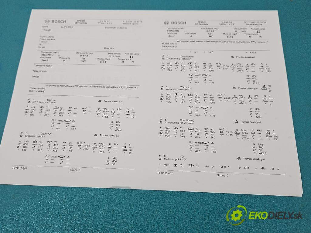 Vw Passat B6 2005-2010 2.0 tdi 140 HP manual 103 kW 1968 cm3 5- vstrekovacie čerpadlo 0414720312 (Vstrekovač paliva)
