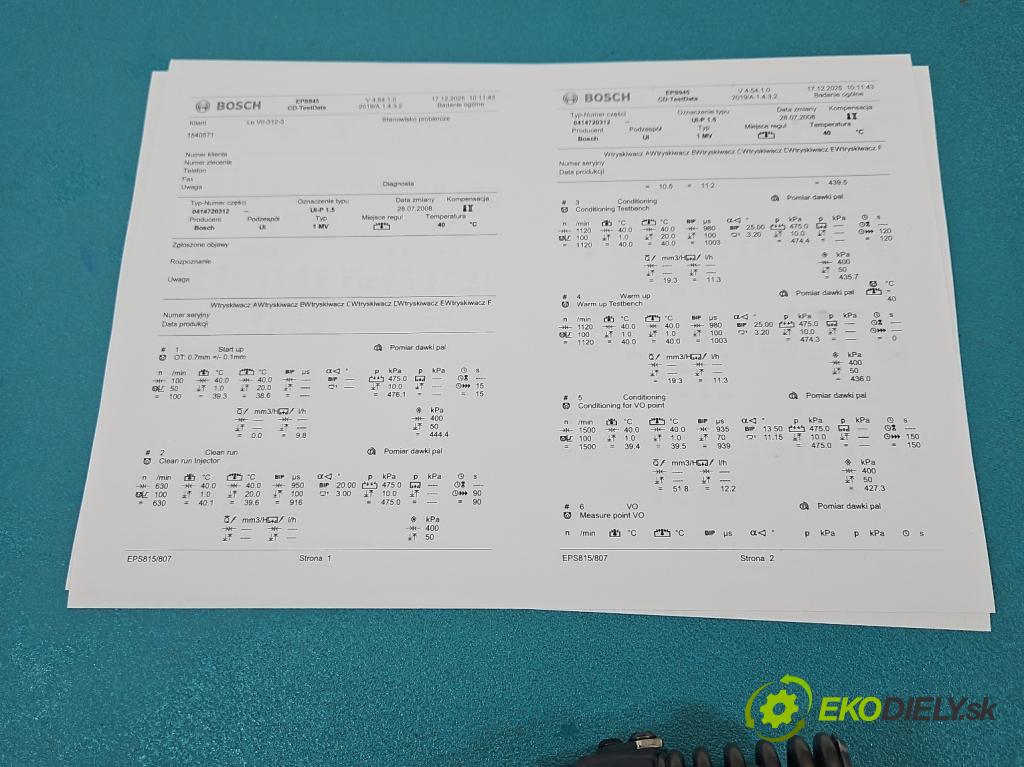 Vw Passat B6 2005-2010 2.0 tdi 140 HP manual 103 kW 1968 cm3 5- vstrekovacie čerpadlo 0414720312 (Vstrekovač paliva)