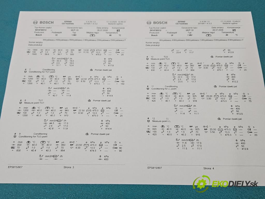 Vw Passat B6 2005-2010 2.0 tdi 140 HP manual 103 kW 1968 cm3 5- vstrekovacie čerpadlo 0414720312 (Vstrekovač paliva)