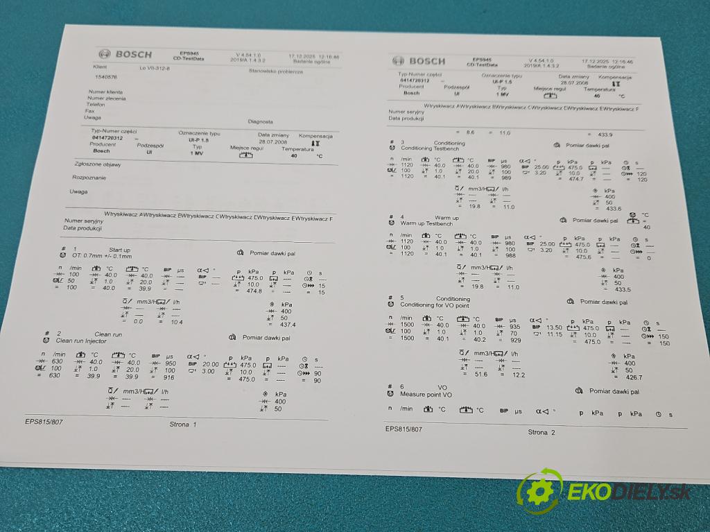 Vw Passat B6 2005-2010 2.0 tdi 140 HP manual 103 kW 1968 cm3 5- vstrekovacie čerpadlo 0414720312 (Vstrekovač paliva)