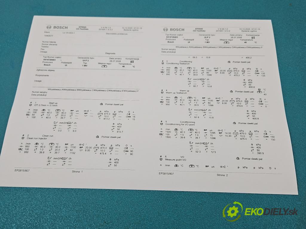 Vw Touran I 2003-2015 2.0 tdi 140 HP manual 103 kW 1968 cm3 5- vstrekovacie čerpadlo 0414720403 (Vstrekovač paliva)