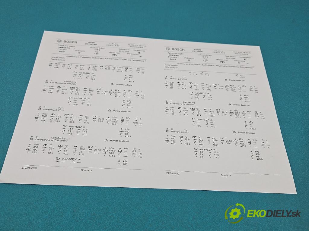 Vw Touran I 2003-2015 2.0 tdi 140 HP manual 103 kW 1968 cm3 5- vstrekovacie čerpadlo 0414720403 (Vstrekovač paliva)