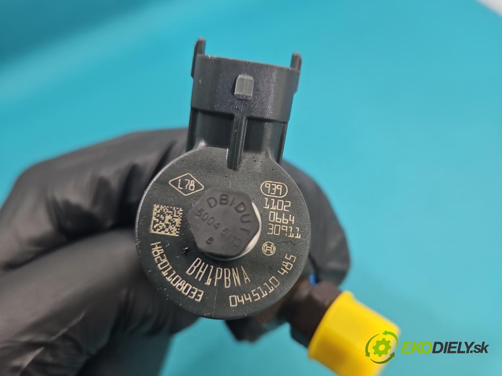 Renault Clio IV 2012-2020 1.5 dci 90 hp manual 66 kW 1461 cm3 5- vstřikovač 0445110485 (Vstřikovač paliva)