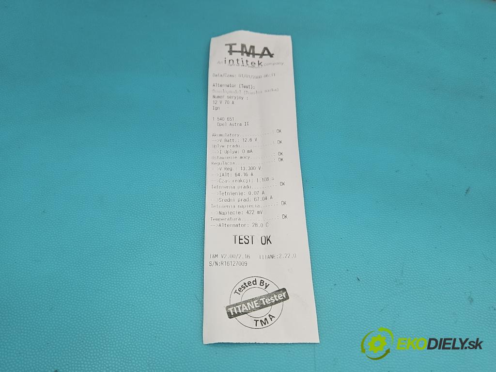 Opel Astra II 1998-2009 1.4 16V 90 HP manual 66 kW 1389 cm3 5- Alternator 24463063YH (Alternátor)