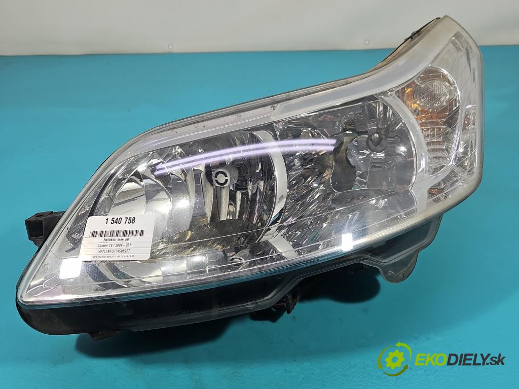 Citroen C4 I 2004-2011 1.6 16V 109 HP manual 80 kW 1587 cm3 5- Reflektor: ľavý 9646893980 (Kľučka dverí ostatné)