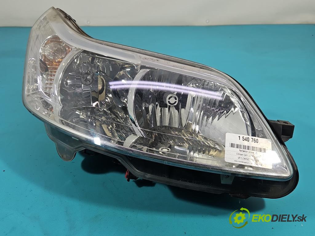 Citroen C4 I 2004-2011 1.6 16V 109 HP manual 80 kW 1587 cm3 5- Reflektor: pravý 9646893880 (Svetlo predné pravé)