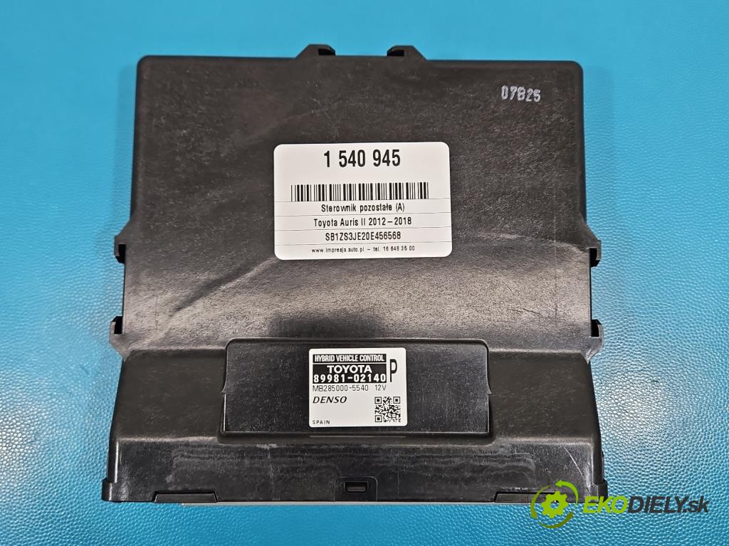 Toyota Auris II 2012-2018 1.8 hybrid 99 HP automatic 73 kW 1798 cm3 5- riadiaca jednotka ostatné 89981-02140
