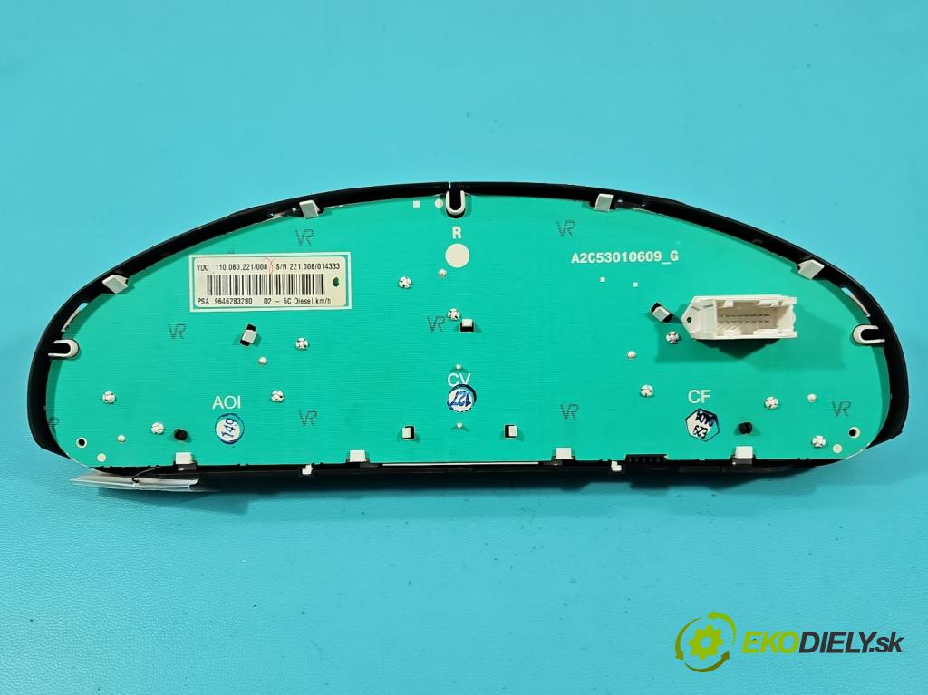 Peugeot 407 2.0 hdi 136 HP manual 100 kW 1997 cm3 4- prístrojovka/ budíky 9646283280 (Prístrojová doska)