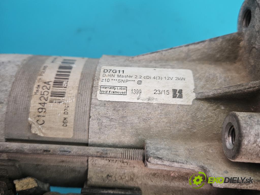 Opel Movano II 2003-2010 2.5 cdti 114 hp manual 84 kW 2463 cm3 5- startér:  (Startér)