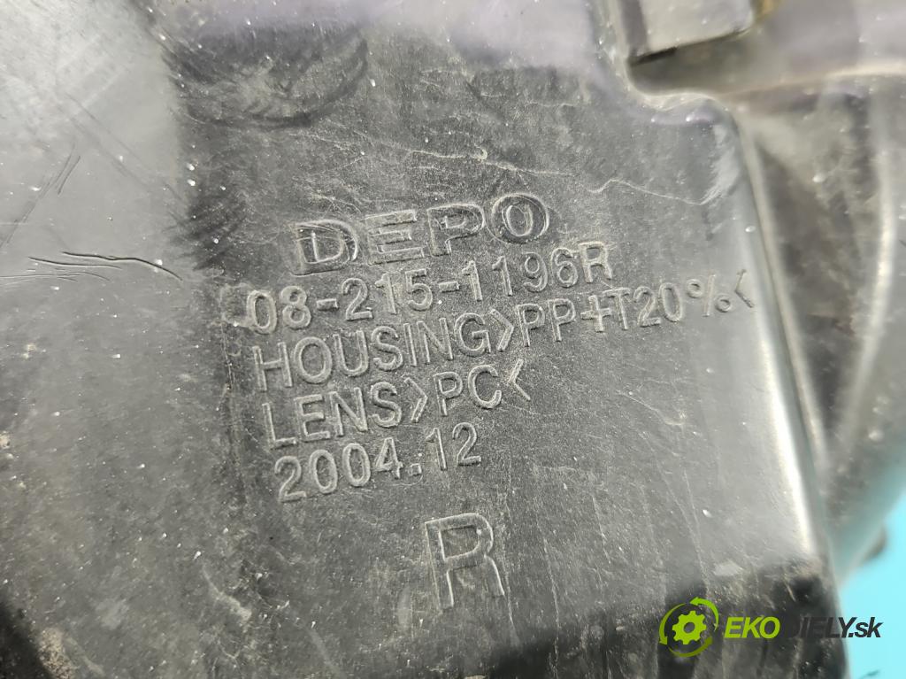 Nissan Almera N16 2000-2006 1.5 16V 98 hp manual 72 kW 1497 cm3 5- světlo pravý  (Pravé přední světlo)