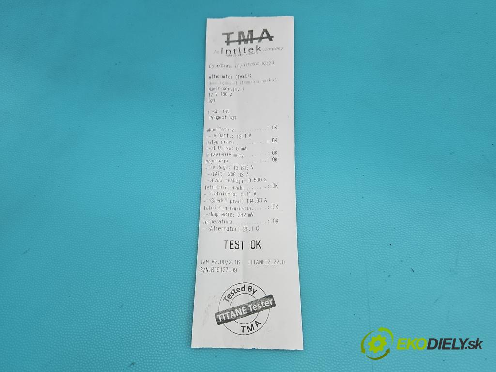 Peugeot 407 2.0 hdi 136 HP manual 100 kW 1997 cm3 4- Alternator 96547528 (Alternátor)